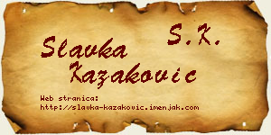 Slavka Kazaković vizit kartica
